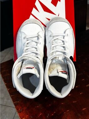 Nike Kids White and Black High-Top Sneakers
